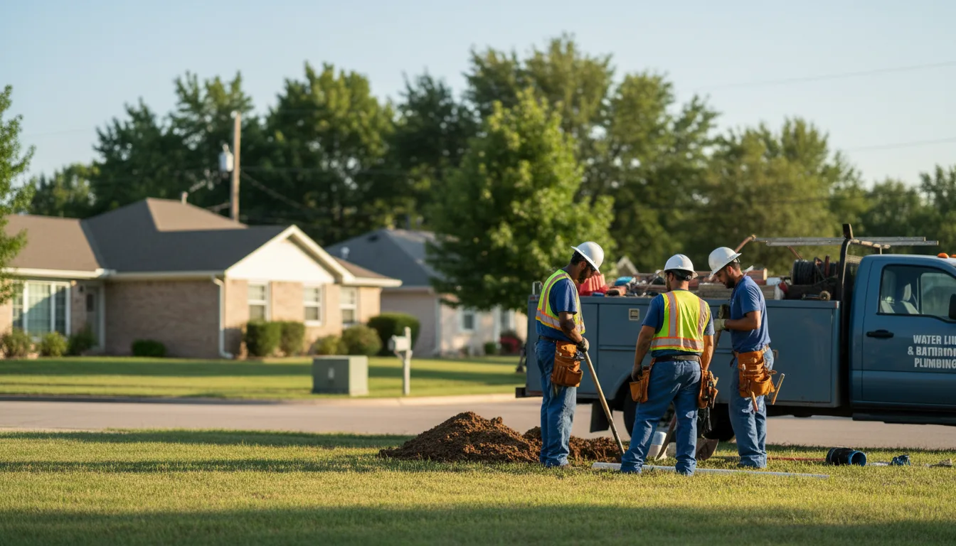Residential water line and bathroom plumbing service in Juliustown, NJ